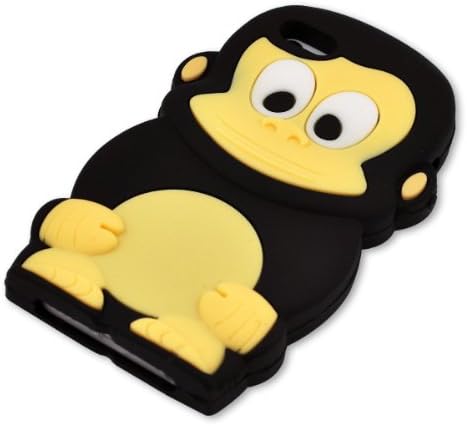 MyBa Black iphone 5C Lovely 3D Cartoon Animal Monkey Style Soft Silicone Cover Case Compatible For Apple iPhone 5C