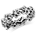 925 Sterling Silver Hawaiian Plumeria Flower Eternity Band Ring