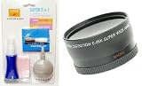 Professional 52mm Wide Angle Lens 0.45X w/ Macro & Lens Bag + 5 Piece Lens Cleaning Kit