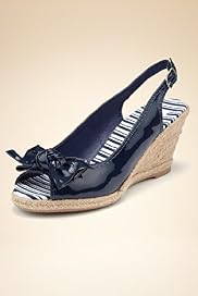 Peep Toe Mid Wedge Heel Bow Espadrilles