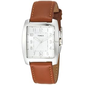 Timex Men's Classic Square Brown Leather Strap Watch #T29371