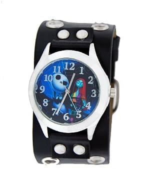 Disney #41577 Nightmare Before Christmas Jack Skellington Leather Strap Watch