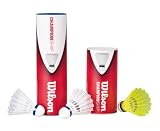 Wilson Badminton Nylon Federbälle Championship 6er Dose 78 (medium) whi, weiss