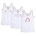 Brix Girls' White Cami Undershirts - Tank Tops Super Soft Cotton with Print. 3 Pack.
