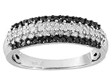 10KT WG .50CTW WHITE AND HEAT TREATED BLACK DIAMOND RING