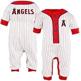 Los Angeles Angels of Anaheim Newborn Baby Pinstripe Uniform Coverall