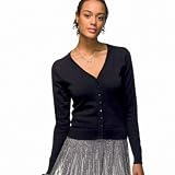 HANES WOMENS FITTED V NECK CARDIGAN - 2 COLOURS