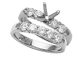 0.90 cts Round Diamonds Wedding Set - Platinum, 18kt White or Yellow Gold