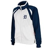 MLB Women's Detroit Tigers Thermabase Long Sleeve Full Zip Fleece Track Jacket, Pro White/Pro Navy/Pro Navy, X-Large
