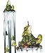 Frog Sitting on Turtle Windchime with Hanging Frog/Turtle Ornaments Between Tubes, 20