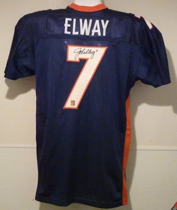 John Elway Autographed Denver Broncos Blue Jersey