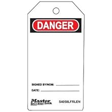 Master Lock "Danger" Tag, Plastic, 5-3/4" Height, 3" Width