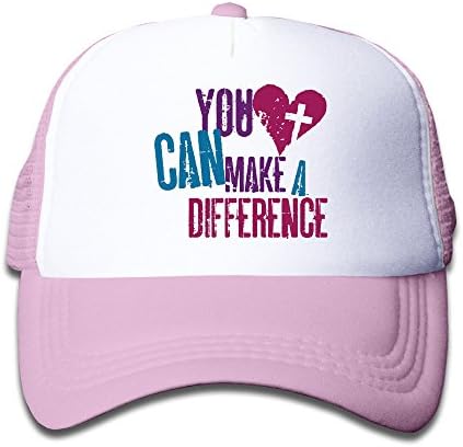 Funny You Can Make A Difference Mesh Trucker Baseball Hat For Child One Size Pink