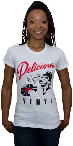 Delicious Vinyl Women's Classic DV Logo T-shirt - M White