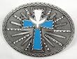 Holy Spirit Turquoise Cross w/ White Dove Buckle