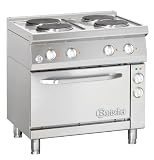 4 Platten Elektroherd mit Elektro-Umluftbackofen 1/1 GN