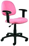 Super Soft Pink Microfiber Office Desk Chairs W-Adj. Arms