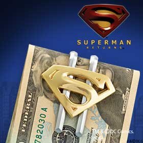 Superman ReturnsTM Shield Money Clip - Gold Plated