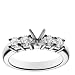 18k White Gold Prong-Set Engagement Ring Setting with Round Sidestones (5/8 cttw)