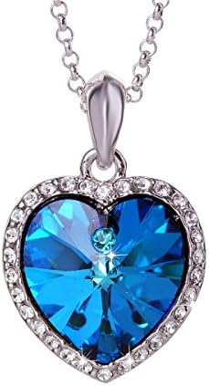 Niceness Jewelry 14k Gold Plated Fashion Austrian Crystals Heart Shape Pendant Necklace
