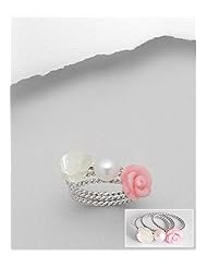 Rose Fresh Water Pearls Ring In Sterling Silver