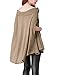 Allegra K Ladies Boat Neck Short Dolman Sleeve Cape Style Fashion Top XL Khaki