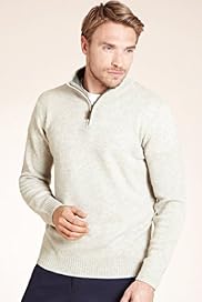 Blue Harbour Pure Lambswool Zip Neck Jumper