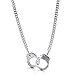 BERRICLE Silver-Tone Handcuffs Chain Necklace 19