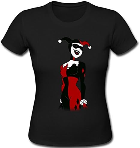 Monalisar Women Short Sleeves T shirt With Harley Quinn and Batman Photo