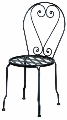Siena Garden 515320 Eisenstuhl Sierra, ohne Armlehnen, schwarz L 39,5 x B 39,5 x H 90 cm