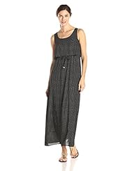 Sleeveless Polka Dot Print Beaded Scoop Neck Georgette/Polyester Maxi Dress 