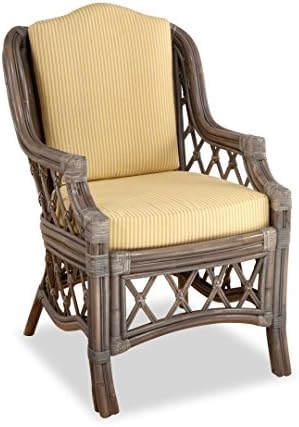 South Sea Rattan Willow Nadine Dining Arm Chair, Bamboozel Plantain