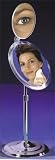 Multi-Mag 7X Close-Up 5X Full View Adjustable Pedestal Vanity Mirror 9", Polished Chrome