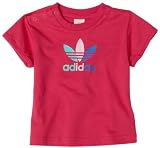 Adidas baby-girls Trefoil Tee, Pink/Aqua, 9 Months