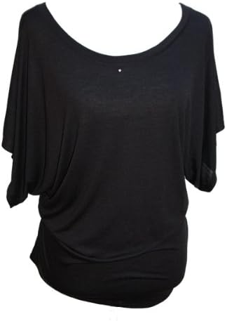 YogaColors Crystal Boatneck Dolman Sleeve Blouse Jersey Tee Up to Plus Size