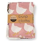 Milk Barn Organic Burp Cloths, 2 Pack, Hummingbird and Rose Goose