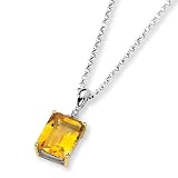 Sterling Silver & 14k Gold Citrine & Diamond Necklace