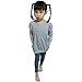 Jastore Kids Girls Clothing Set Long Sleeve T-Shirt +Pants Outfit (5T) Grey