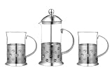 Premier Housewares 3-Piece Stainless Steel Bean Design Cafetiere Set