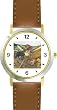 Baa Baa Black Sheep - from Mother Goose by Artist: Sylvia Long - WATCHBUDDY&reg; DELUXE TWO-TONE THEME WATCH - Arabic Numbers - Brown Leather Strap-Size-Large ( Men's Size or Jumbo Women's Size )