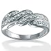 Diamond Platinum Over Sterling Silver Bypass Ring