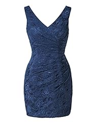 V-neck Lace Knee Length Short Bridesmaid Dress/Prom Dress/Wedding Party Dress 