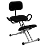 Ergonomic Kneeling Chair with Handles - Black Fabric Seat