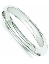14K White Gold High Polished 10.00mm Hinged Bangle