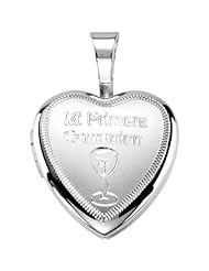 Sterling Silver Primera Communion Heart Locket