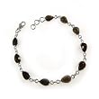 Handmade Jewelry Silver Sterling Smokey Quartz Bracelet 8.25 inches