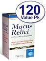 120 Tabs 400 mg Guaifenesin Expectorant Mucus Thinner Compare to Active Ingredients in Mucinex