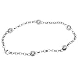 Tressa Sterling Silver Colorless White Round Cut Cubic Zirconia .925 Stamp Hypoallergenic Bracelet
