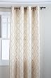 Stylemaster Hudson 55 by 84-Inch Embroidered Faux Silk Grommet Panel, Vanilla