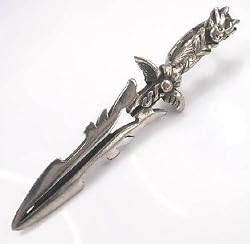 Japanese Fantasy Design Sword Pewter Pendant Necklace